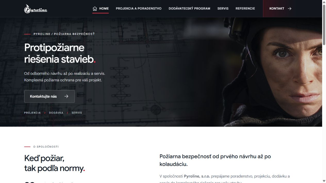 Webstránka Pyroline